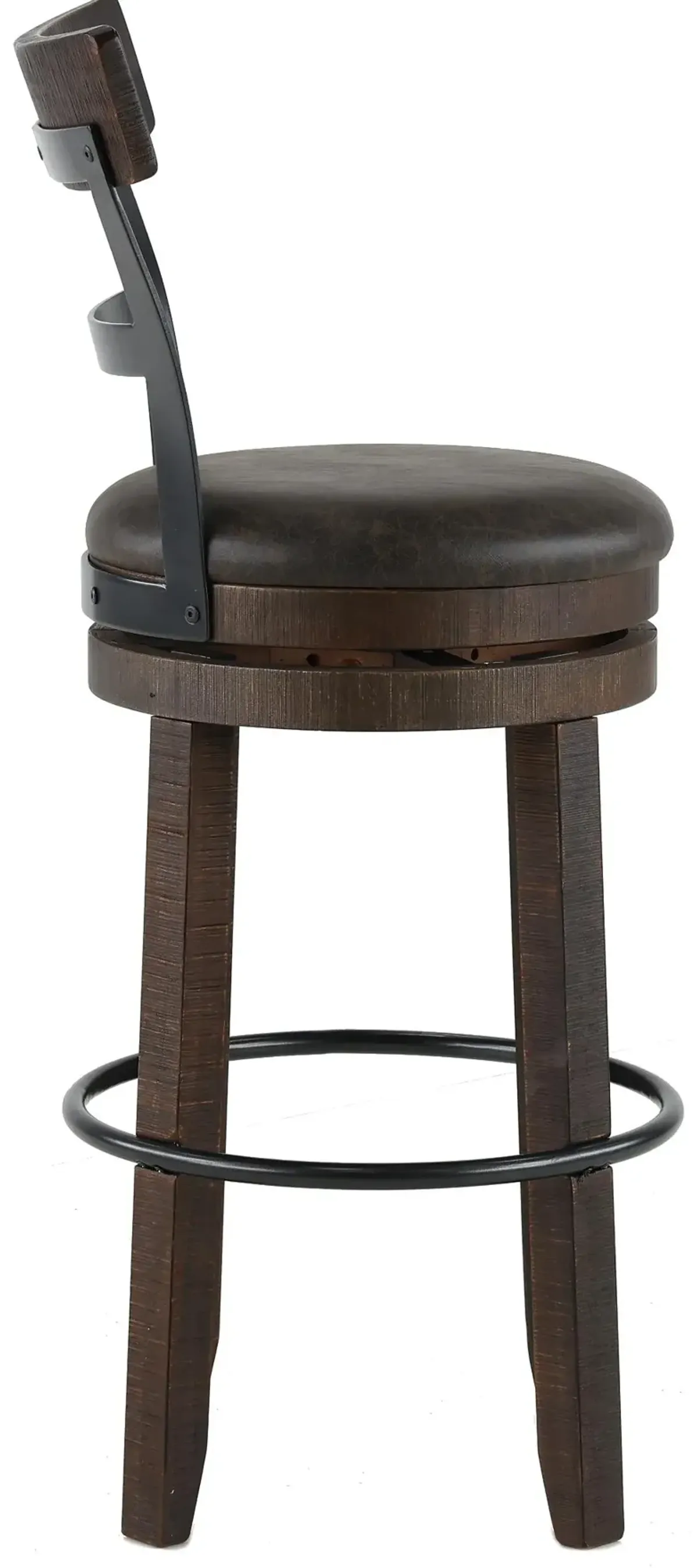 Barrel Tobacco Brown Swivel Bar Stool