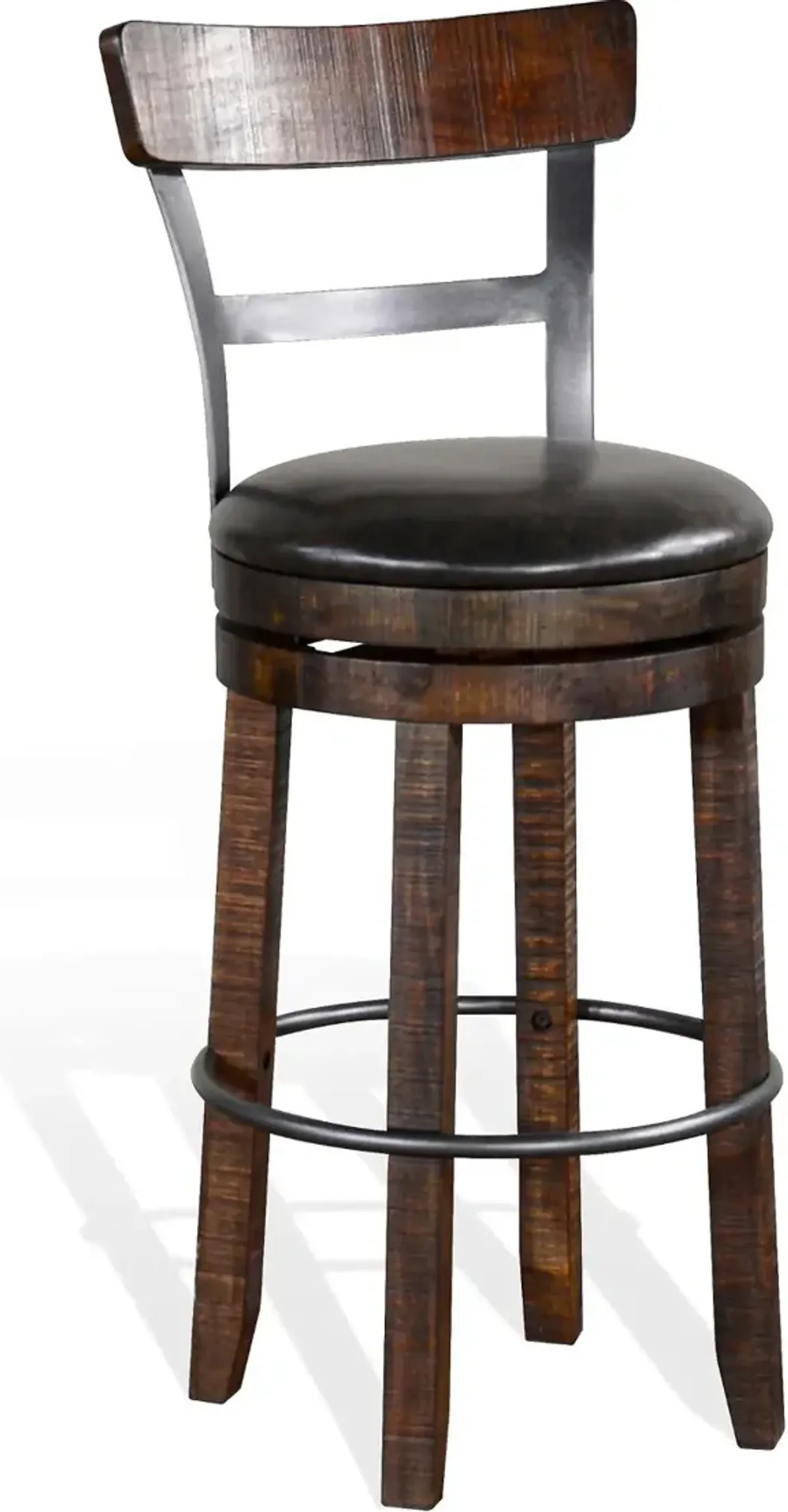 Barrel Tobacco Brown Swivel Bar Stool