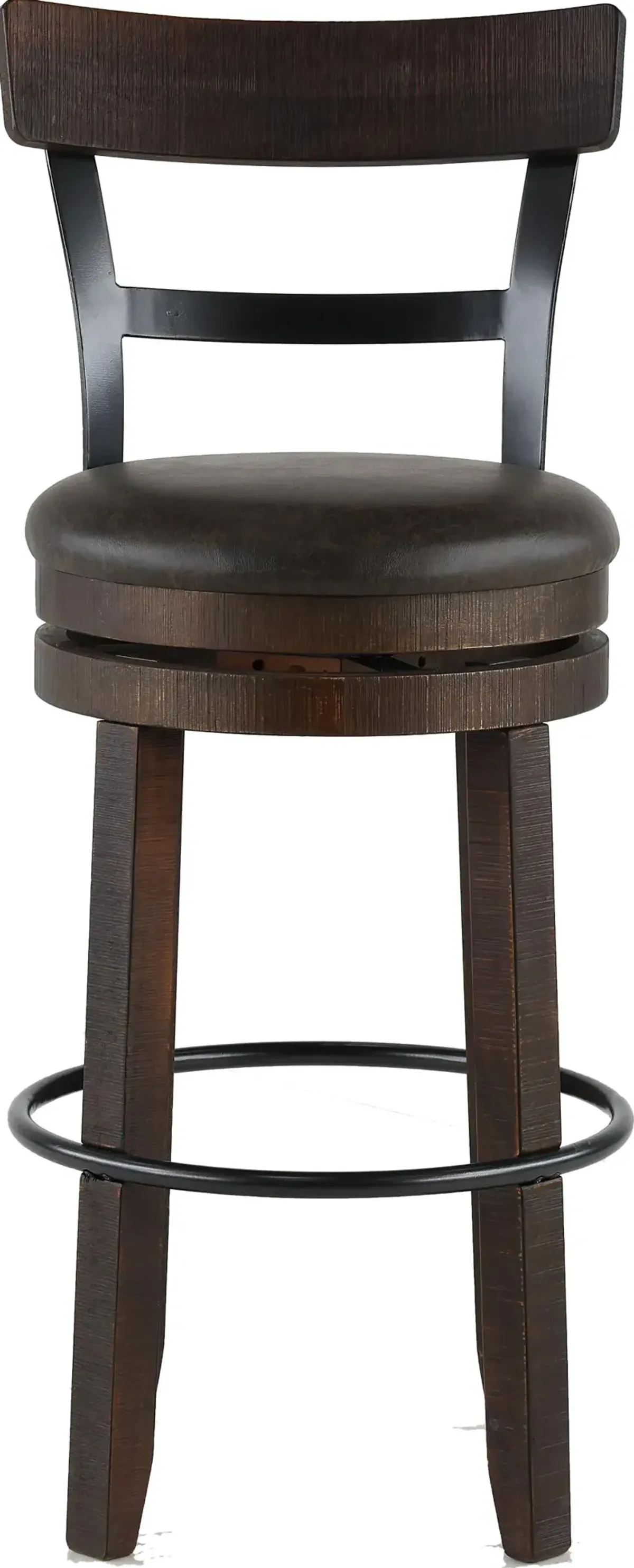 Barrel Tobacco Brown Swivel Bar Stool