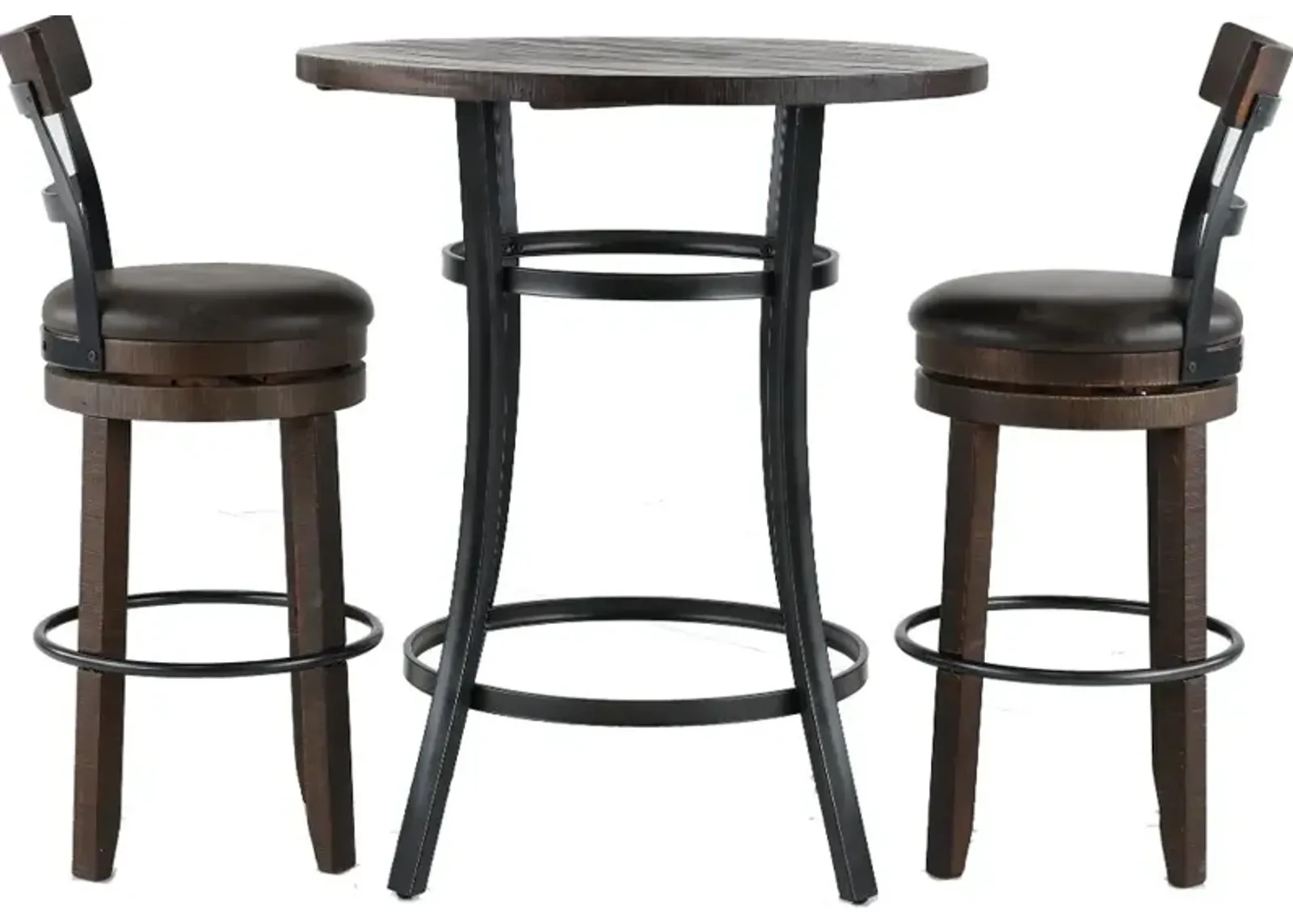 Barrel Dark Brown 3 Piece Pub Set