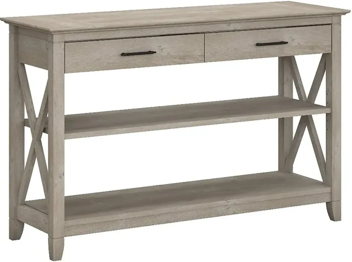 Key West Washed Gray Sofa Table - Bush Furniture