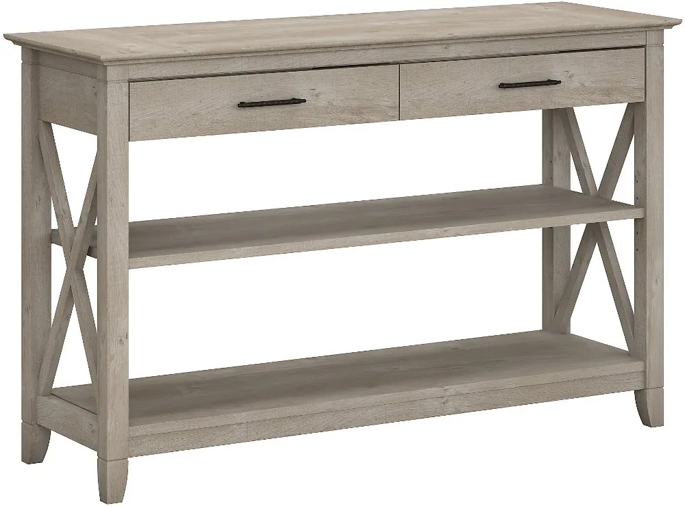 Key West Washed Gray Sofa Table - Bush Furniture