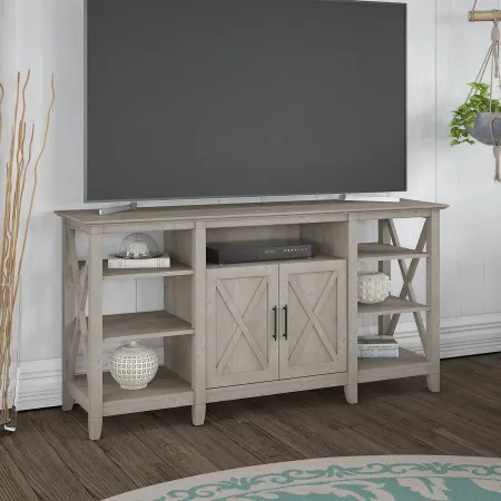 Key West Washed Gray 60" TV Stand - Bush Furniture