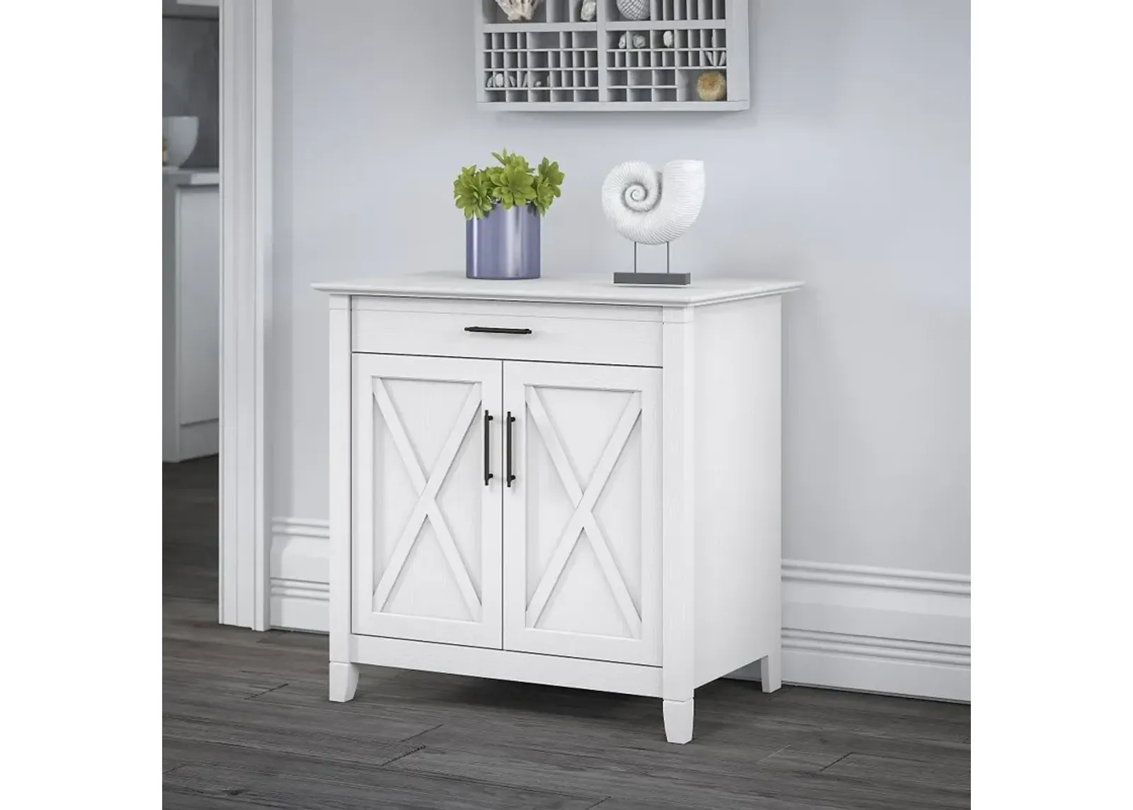 Key West White Secretary Desk - Bush Furniture