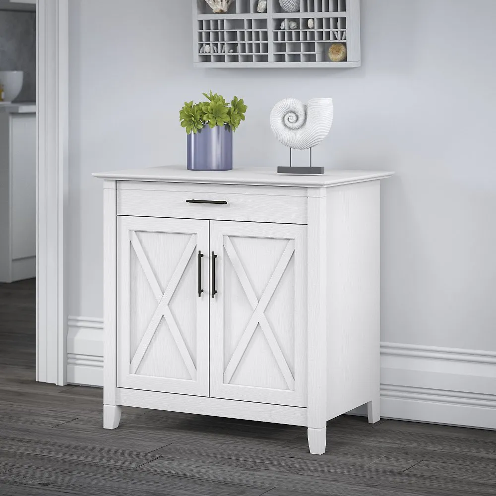 Key West White Secretary Desk - Bush Furniture