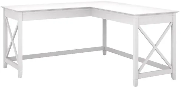 Cabot White L-Shaped Desk with Hutch