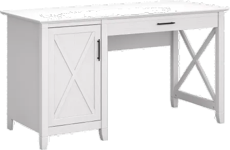 Mayfield White Single Pedestal Desk - Bush Furniture