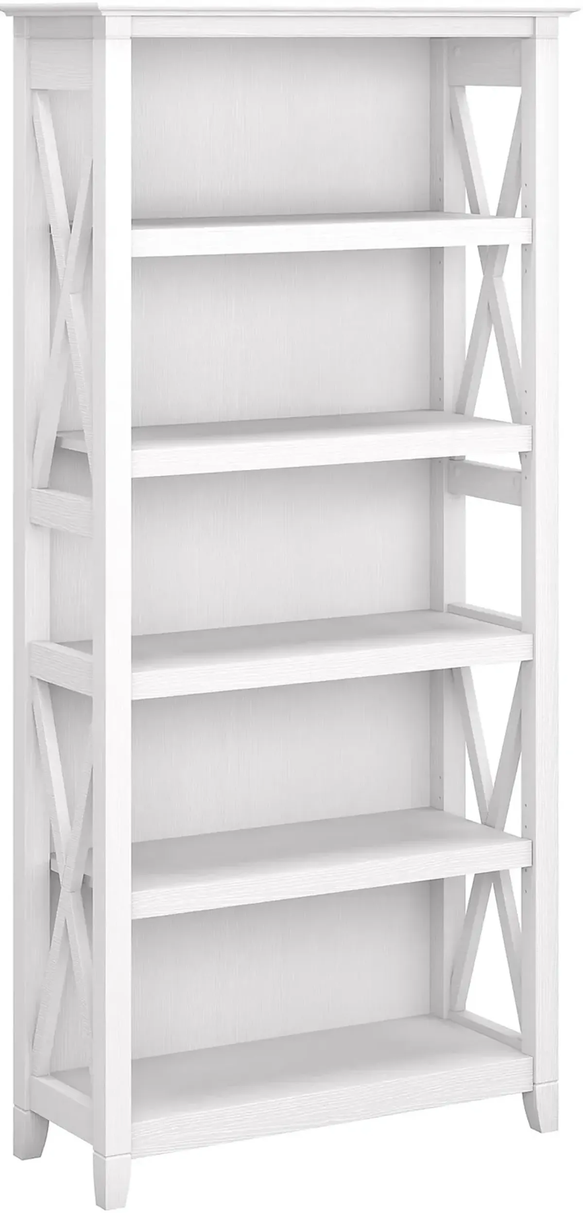 White 5-Shelf Bookcase - Bush Furniture