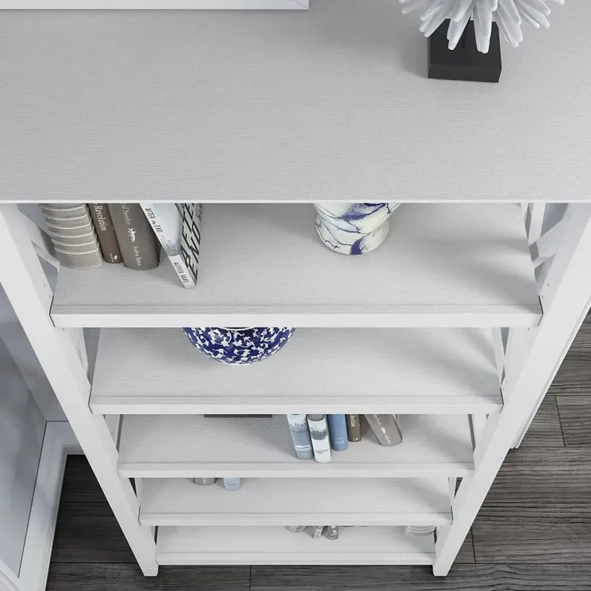 White 5-Shelf Bookcase - Bush Furniture