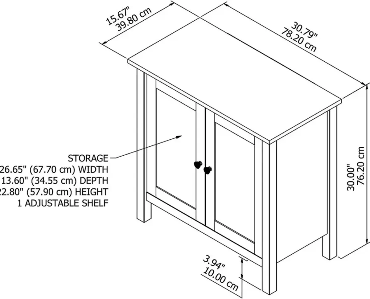 Mayfield White 2-Door Low Storage - Bush Furniture