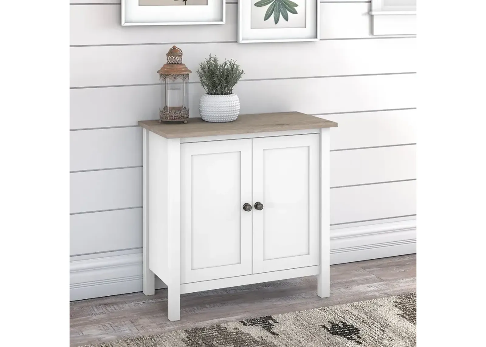 Mayfield White 2-Door Low Storage - Bush Furniture