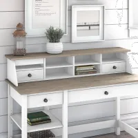 Mayfield White and Gray Desktop Organizer - Bush Furniture