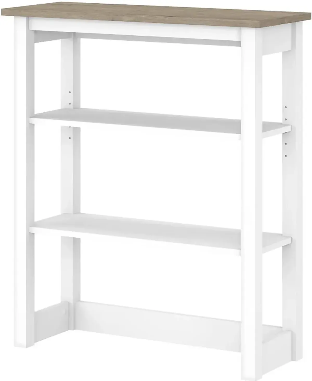 Mayfield White and Gray Storage Hutch - Bush Furniture