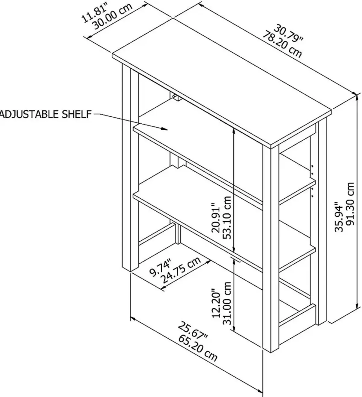 Mayfield White and Gray Storage Hutch - Bush Furniture