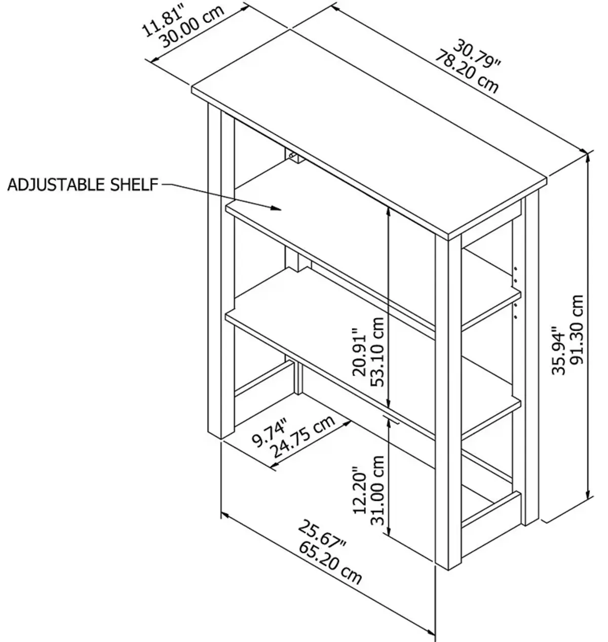 Mayfield White and Gray Storage Hutch