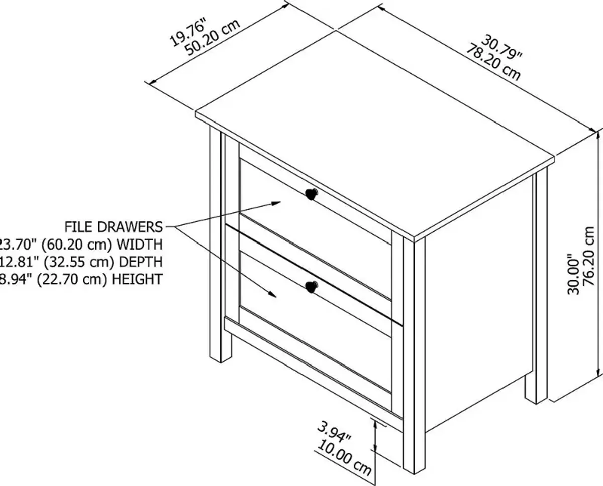 White and Gray Lateral File - Bush Furniture