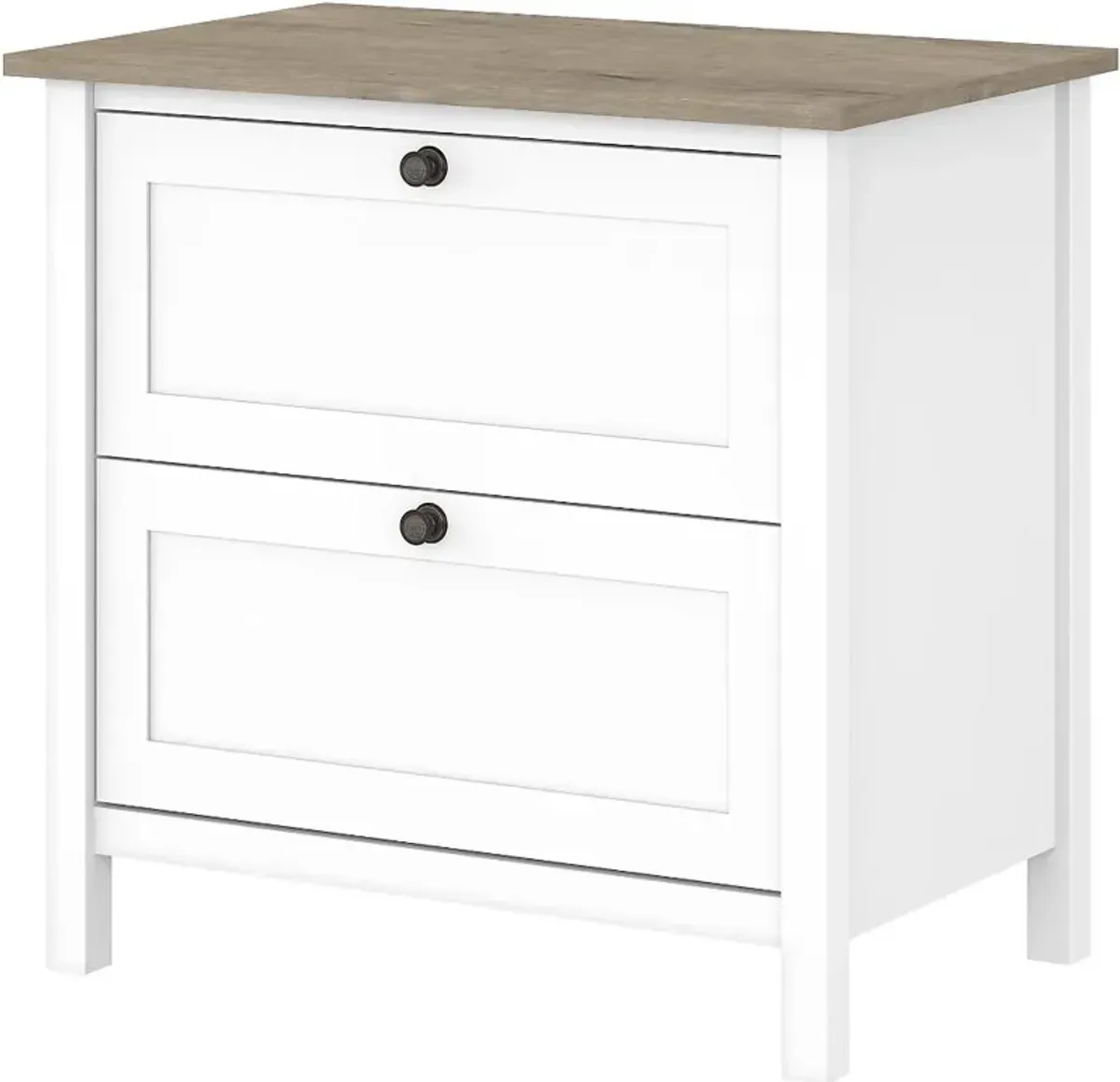 White and Gray Lateral File - Bush Furniture