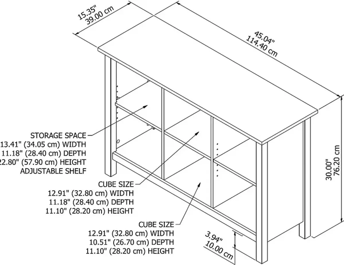 White and Gray 6-Cube Bookcase - Bush Furniture