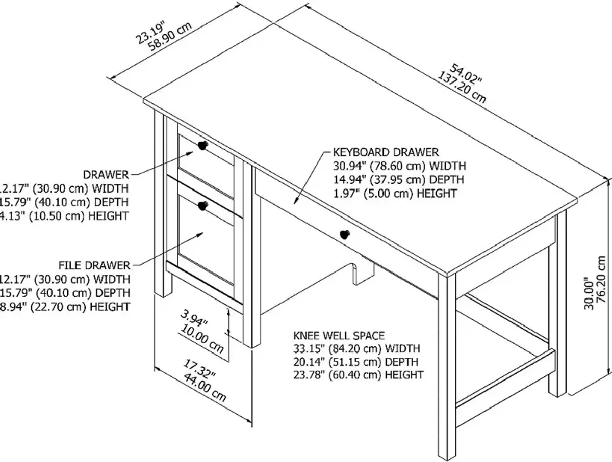 Gray Single Pedestal Desk - Bush Furniture