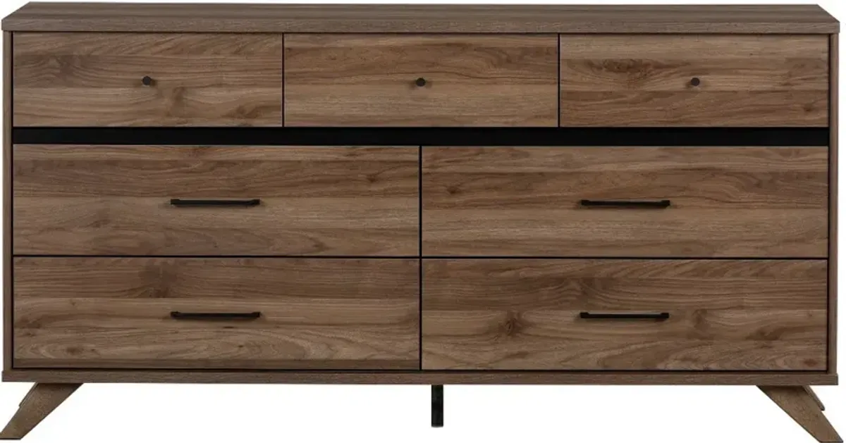 Modern Walnut Brown Dresser - South Shore