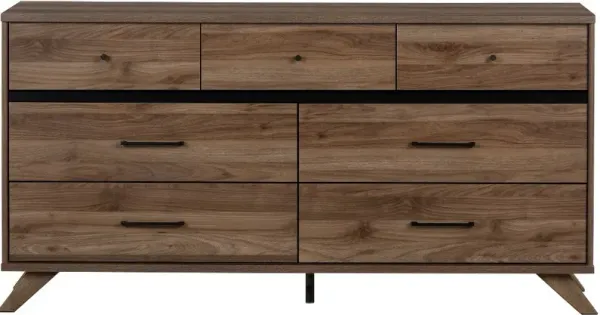 Modern Walnut Brown Dresser - South Shore
