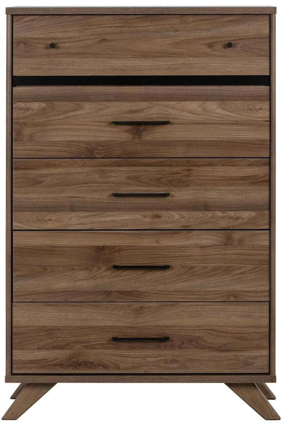 Modern Walnut Brown Chest of Drawers - South Shore