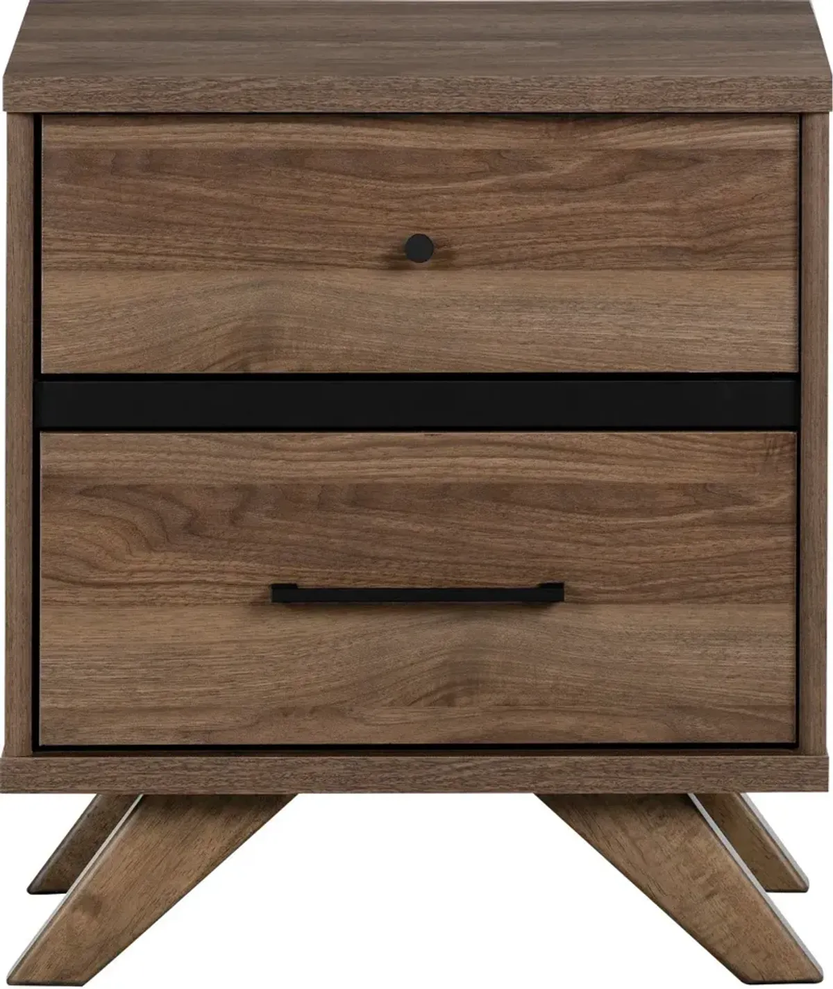 Modern Walnut Brown Nightstand - South Shore