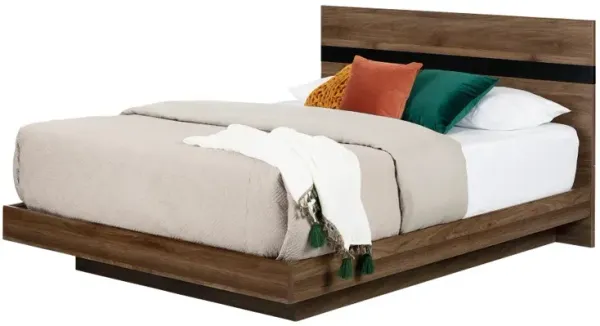Modern Walnut Brown Queen Platform Bed - South Shore