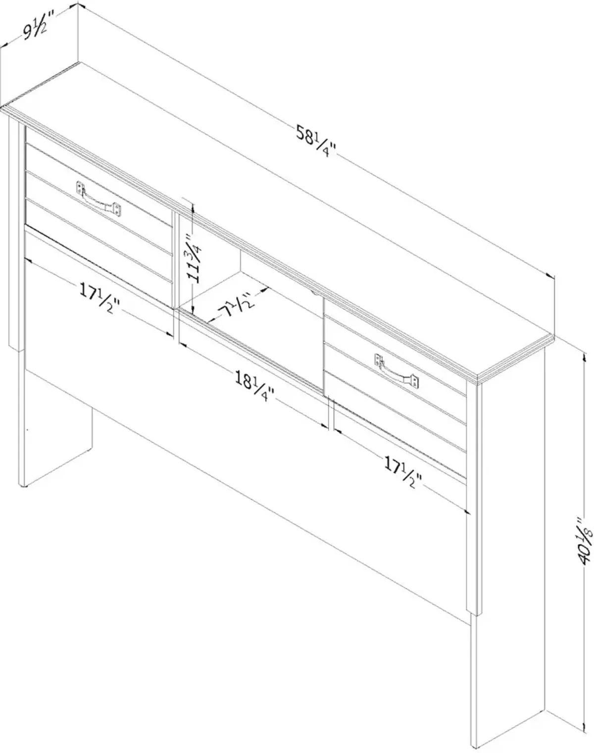 Ulysses Brown Oak Full Bookcase Headboard - South Shore