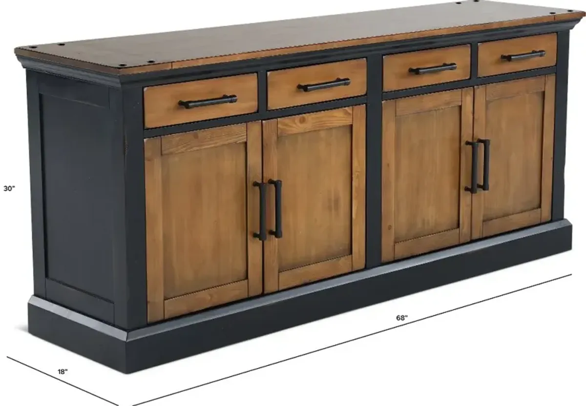 Toulouse Ebony and Honey Credenza