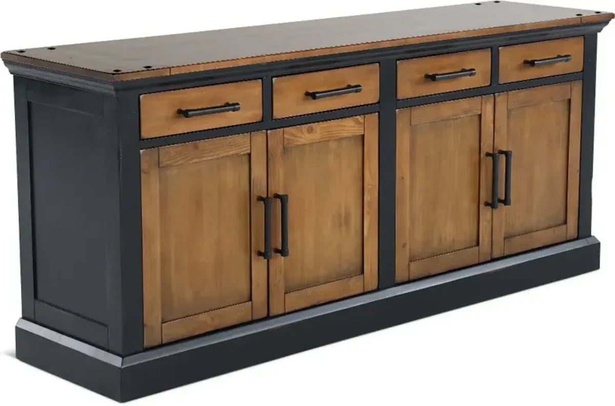 Toulouse Ebony and Honey Credenza