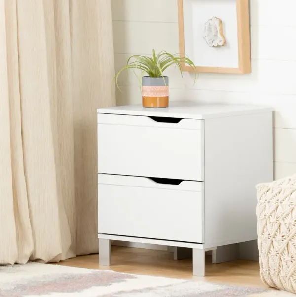 Kanagane Contemporary White Nightstand - South Shore