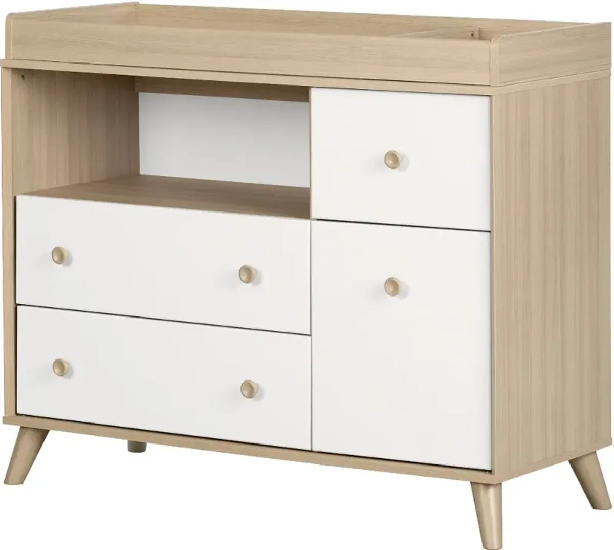 Yodi Modern Soft Elm and White Changing Table - South Shore