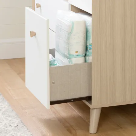 Yodi Modern Soft Elm and White Changing Table - South Shore