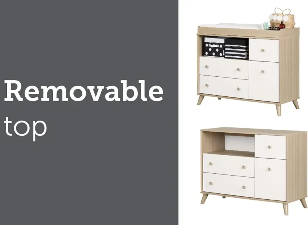 Yodi Modern Soft Elm and White Changing Table - South Shore