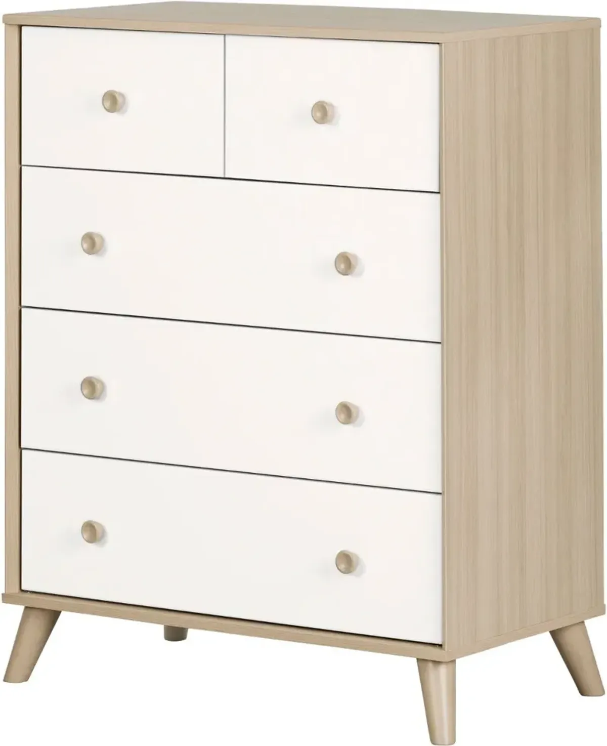 Yodi Modern Soft Elm and White Chest of Drawers - South Shore