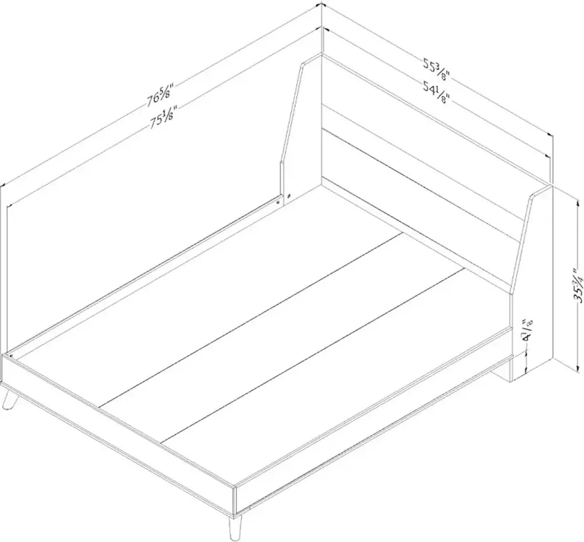 Yodi Modern Soft Elm and White Full Bed - South Shore