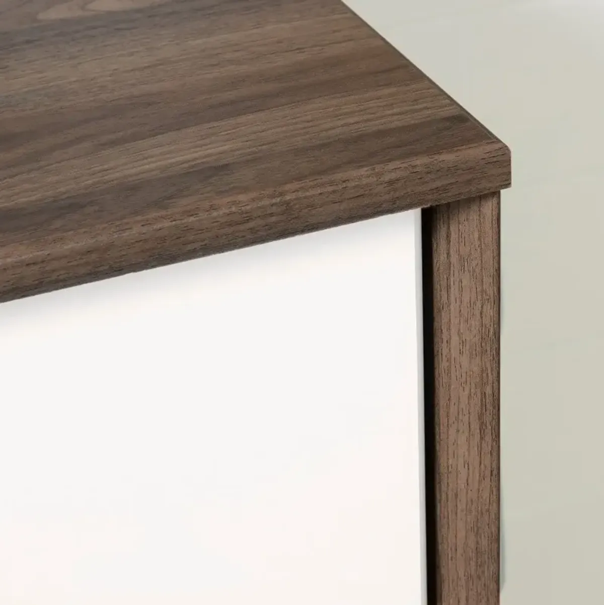 Yodi Modern Walnut Brown and White Chest of Drawers - South Shore