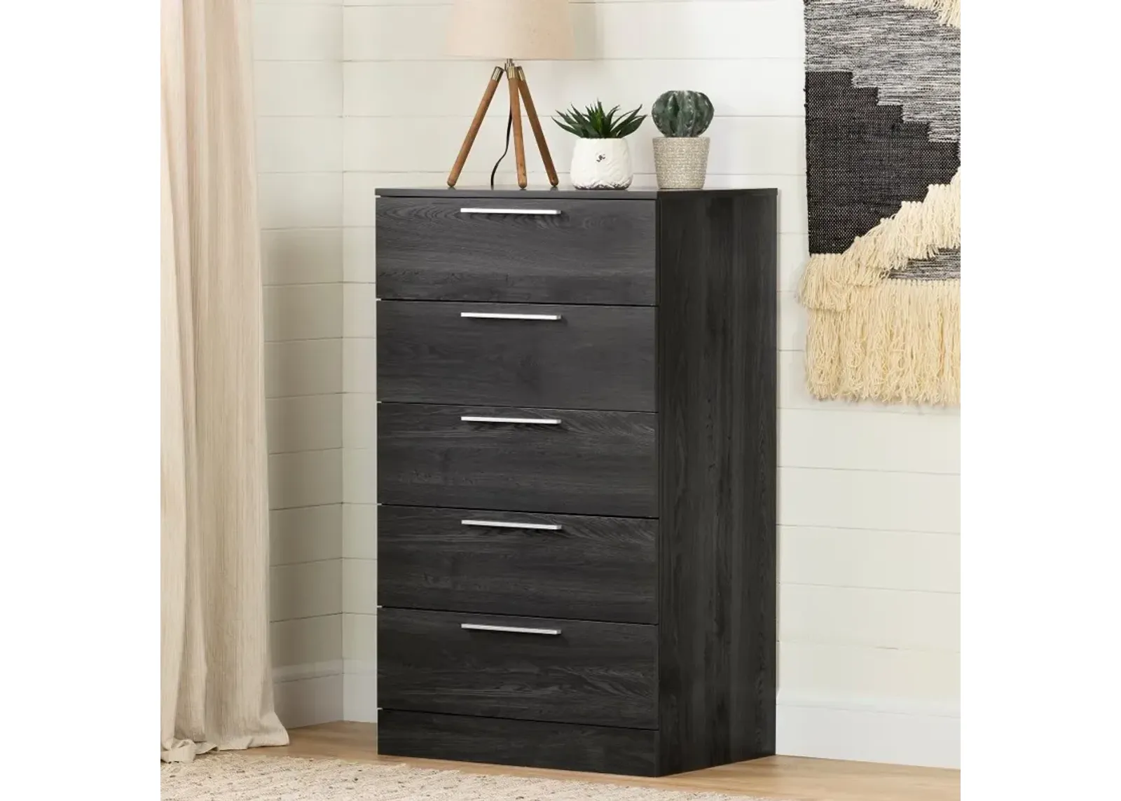 Gray Oak Chest of Drawers - South Shore