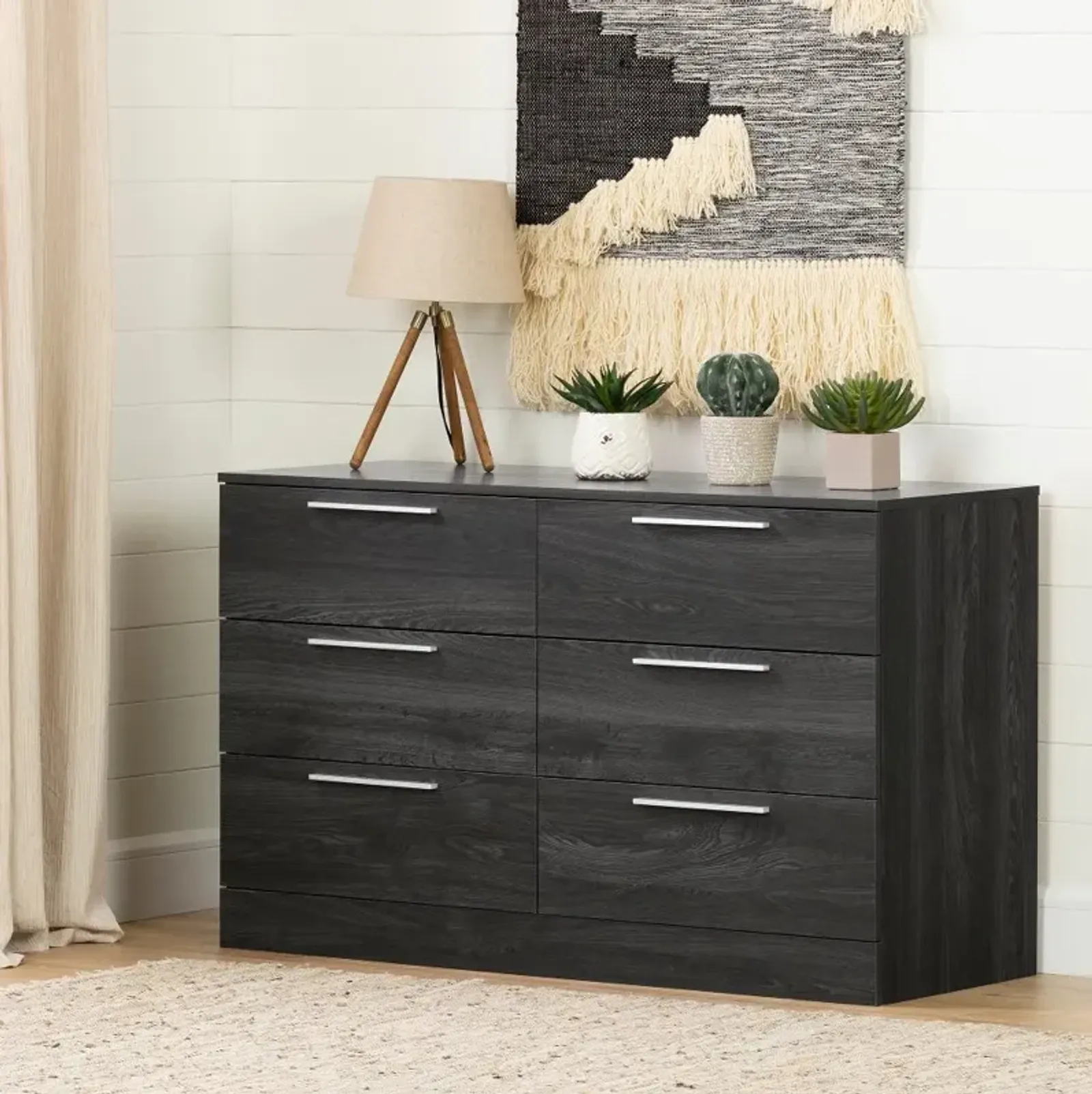 Gray Oak 6-Drawer Dresser - South Shore