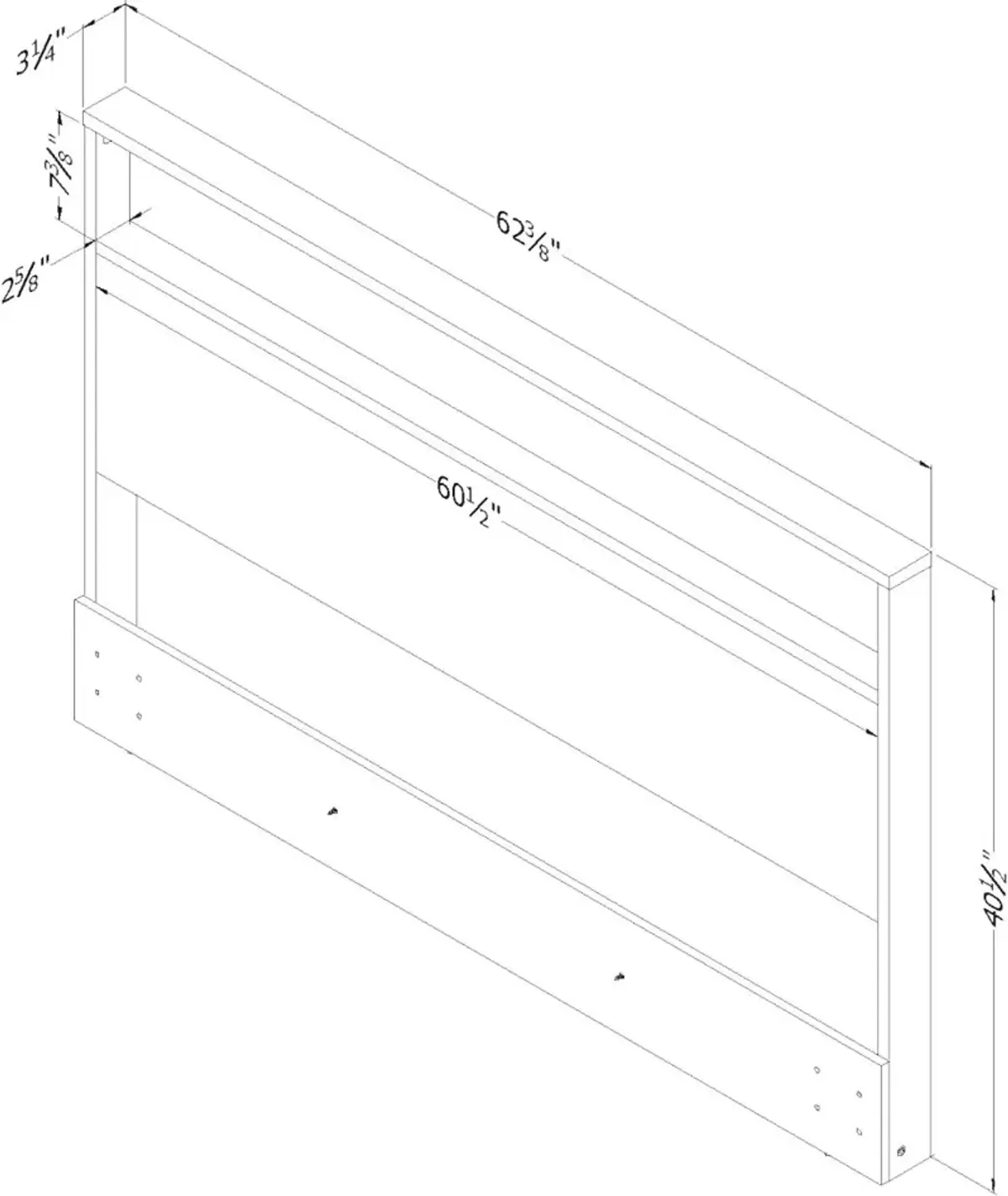 Kanagane Contemporary White Queen Headboard with Shelf - South Shore