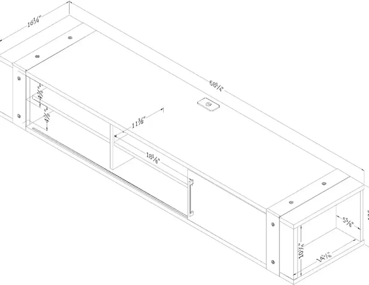 Weathered Oak Wall Console - South Shore