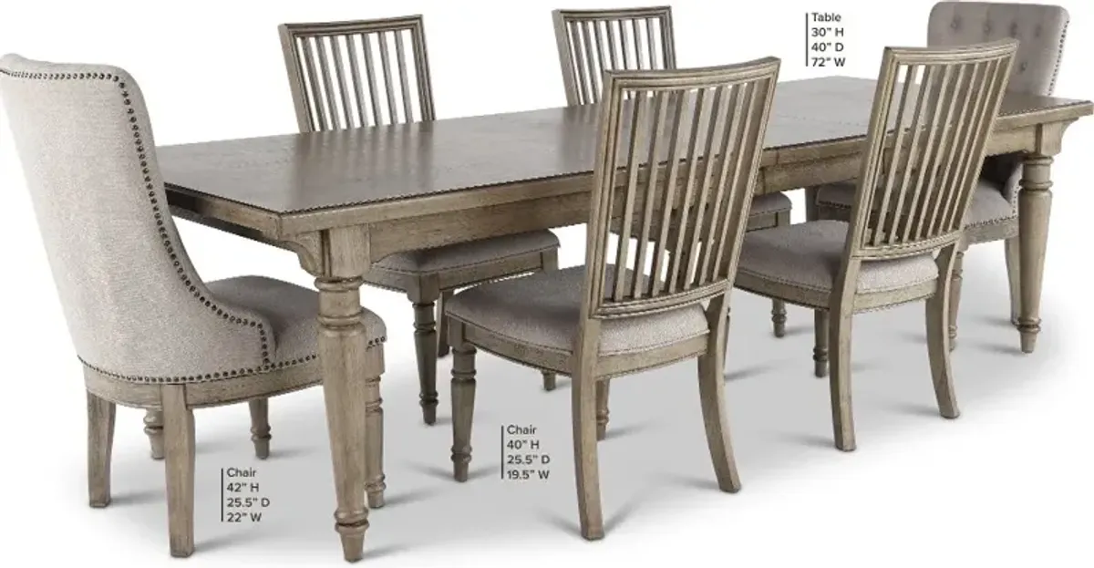 Madison Ridge Gray Slat Back Dining Chair