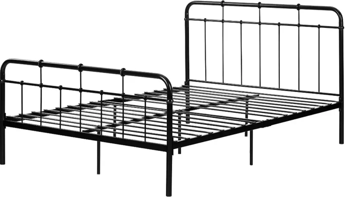 Versa Black Industrial Metal Full Platform Bed - South Shore