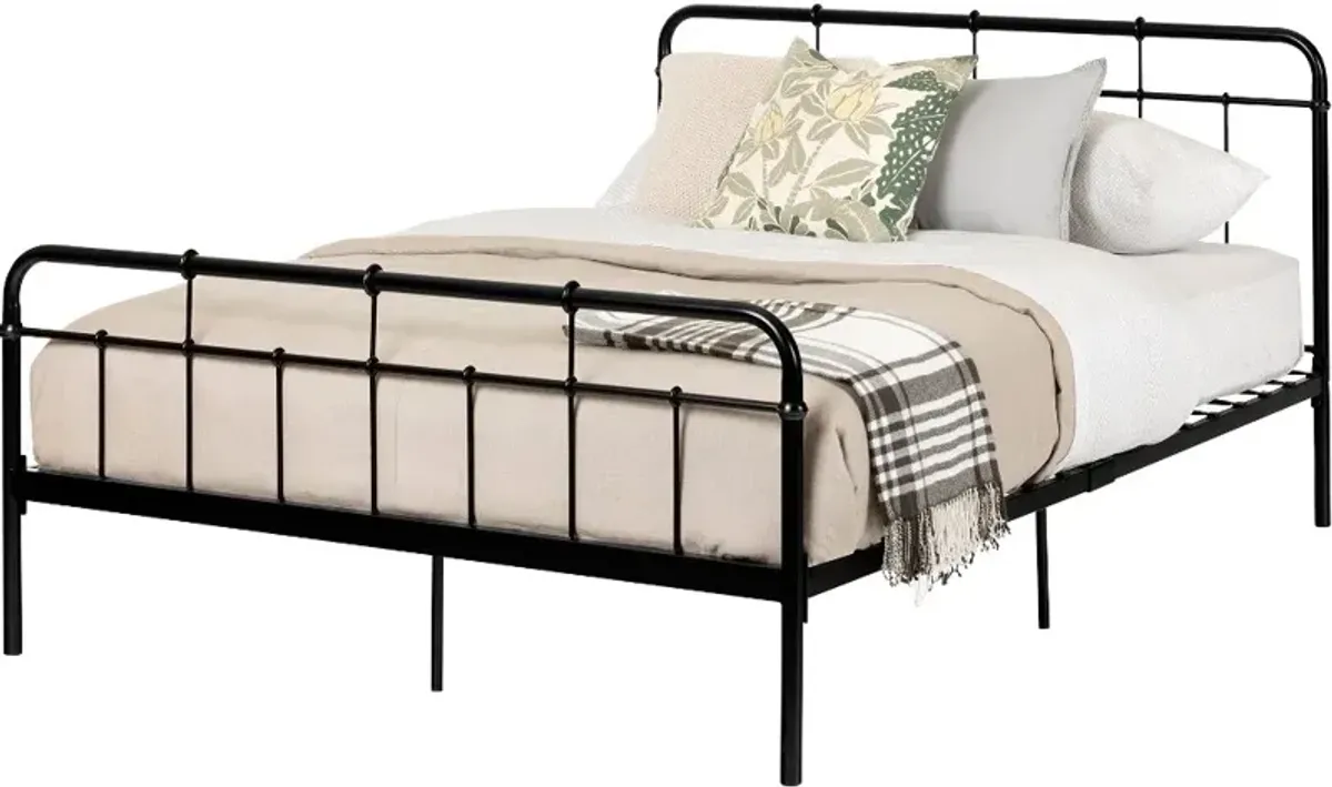 Versa Black Industrial Metal Full Platform Bed - South Shore