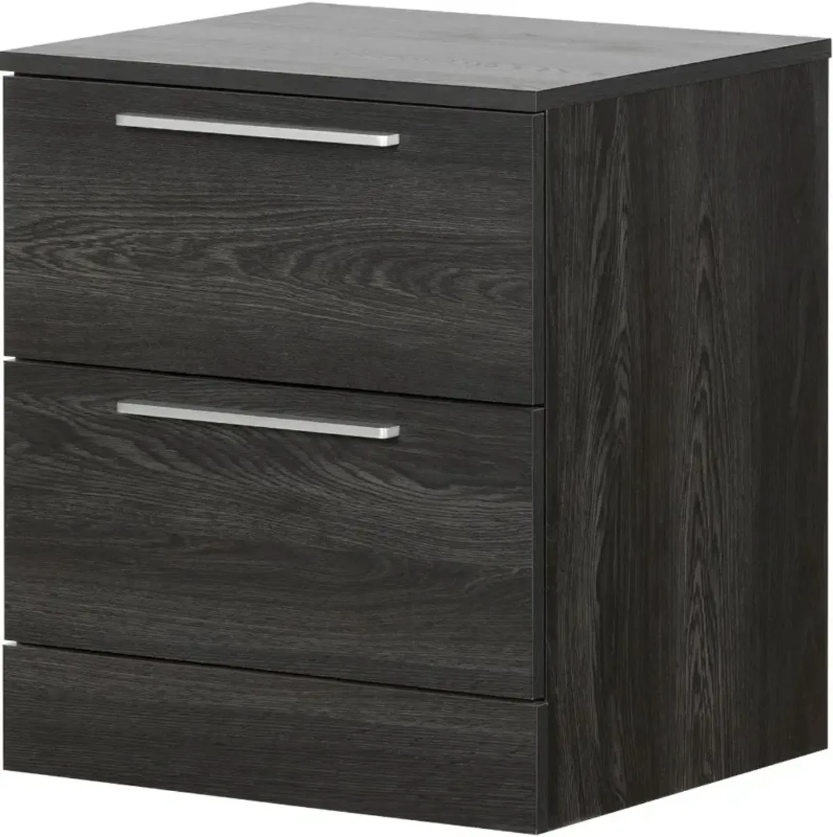 Gray Oak 2 Drawer Nightstand - South Shore