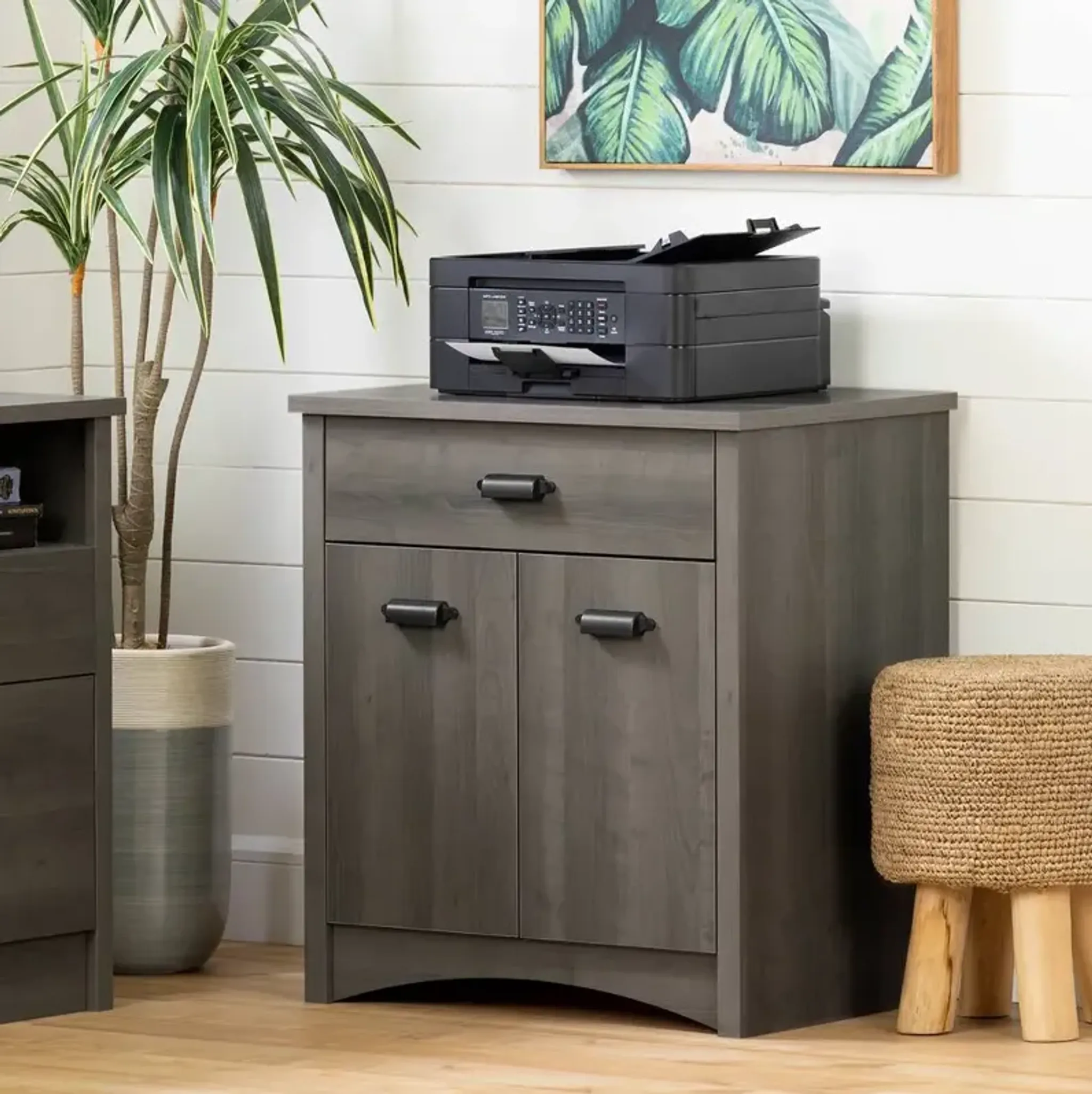 Gray Maple Printer Cabinet - South Shore | Furniture.com