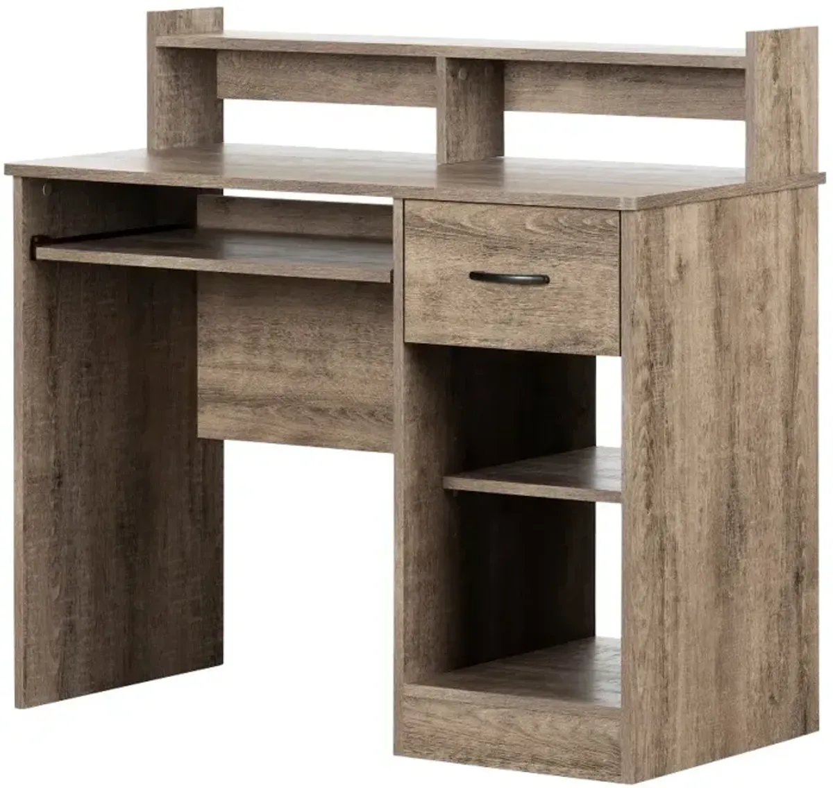 Assex Weathered Oak Desk with Keyboard Tray