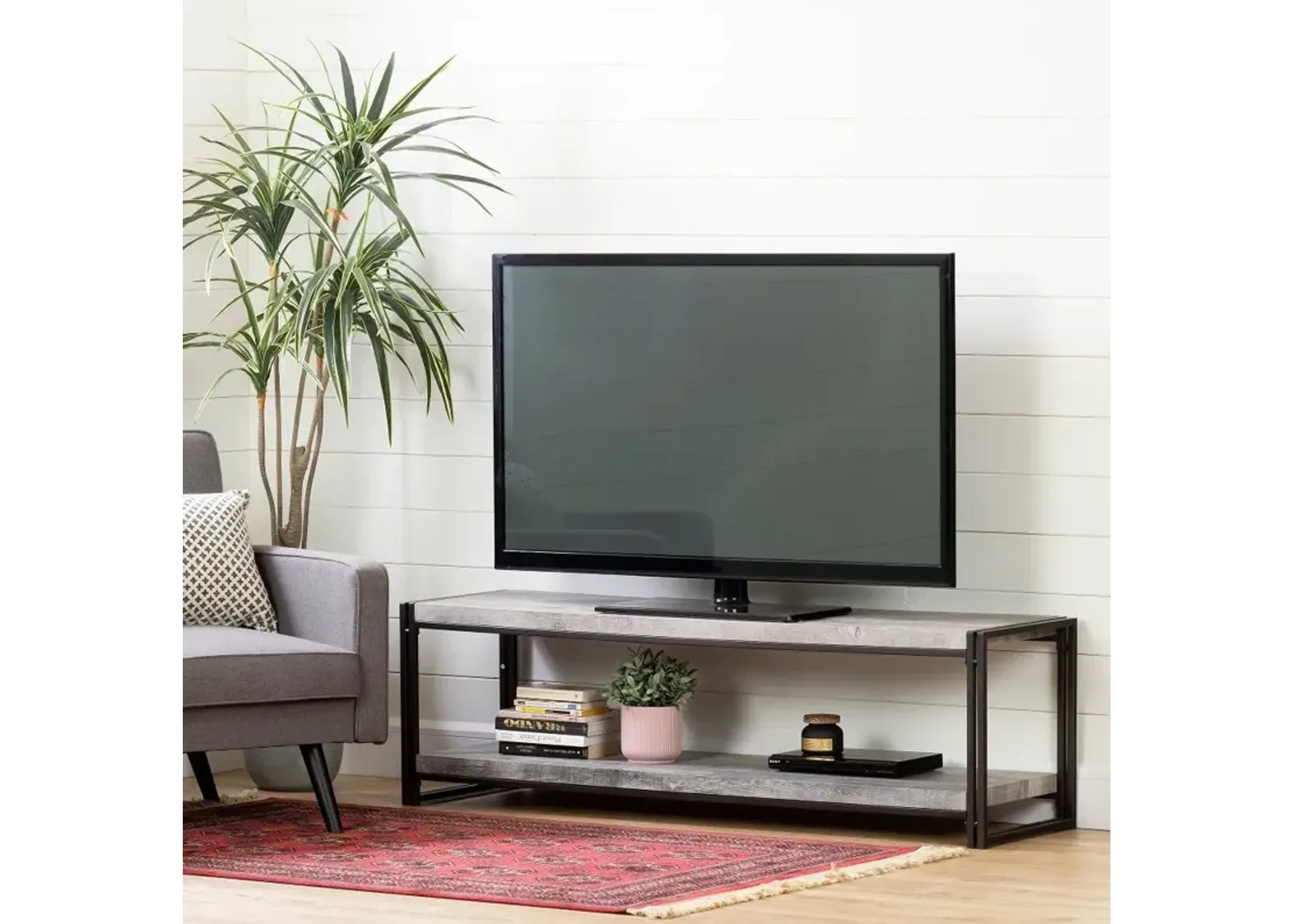 Gimetri Driftwood Gray TV Stand - South Shore