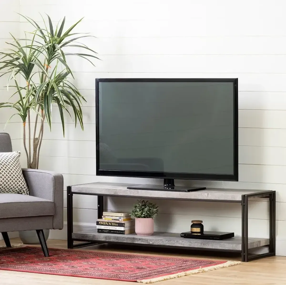 Gimetri Driftwood Gray TV Stand - South Shore